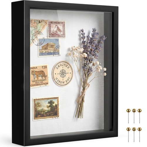 Black shadow box display - black,